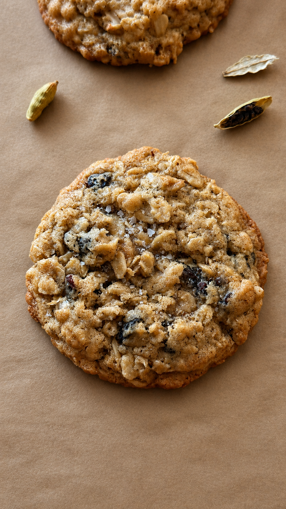 Sourdough Cardamom Oatmeal Raisin Cookies